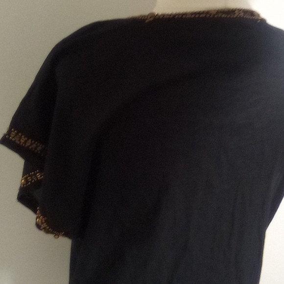 Black Bronze Beaded Raviya Short Sleeve Tunic - Picture 7 of 15